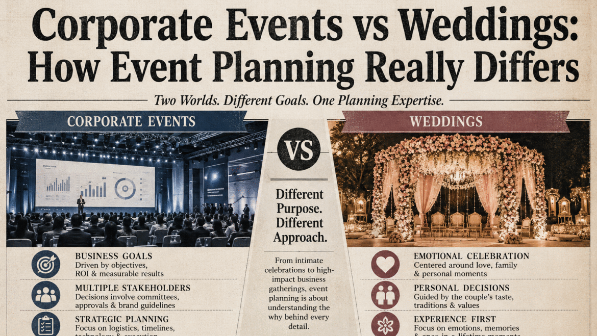 Corporate Events vs Weddings: How Event Planning Really Differs